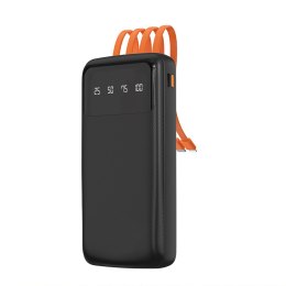 Dudao K6Pro uniwersalny powerbank 10000mAh z kablem USB, USB Typ C, Lightning czarny (K6Pro-black)