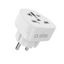 Adapter podróżny SBS Shucko/EU - uniwersalny - biały