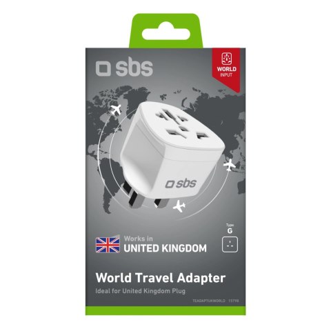 Adapter podróżny SBS UK - uniwersalny - biały