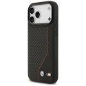 Etui BMW M Carbon Line & Logo MagSafe na iPhone 17 Pro Max - czerwone