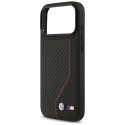 Etui BMW M Carbon Line & Logo MagSafe na iPhone 17 Pro Max - czerwone
