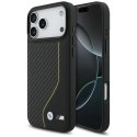 Etui BMW M Carbon Line & Logo MagSafe na iPhone 17 Pro Max - żółte