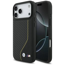 Etui BMW M Carbon Line & Logo MagSafe na iPhone 17 Pro Max - żółte