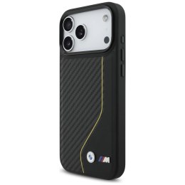 Etui BMW M Carbon Line & Logo MagSafe na iPhone 17 Pro Max - żółte
