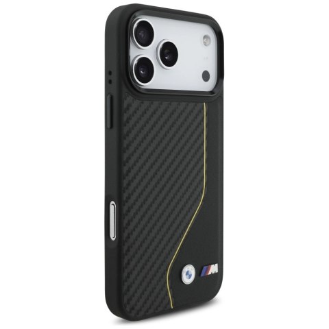 Etui BMW M Carbon Line & Logo MagSafe na iPhone 17 Pro Max - żółte