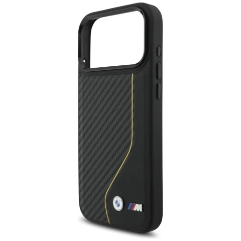 Etui BMW M Carbon Line & Logo MagSafe na iPhone 17 Pro Max - żółte