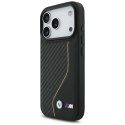 Etui BMW M Carbon Line & Logo MagSafe na iPhone 17 Pro - żółte