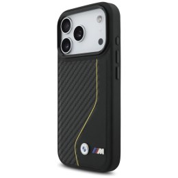 Etui BMW M Carbon Line & Logo MagSafe na iPhone 17 Pro - żółte
