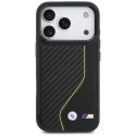 Etui BMW M Carbon Line & Logo MagSafe na iPhone 17 Pro - żółte