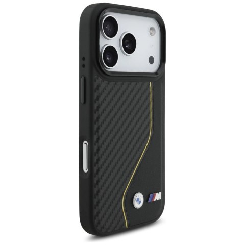 Etui BMW M Carbon Line & Logo MagSafe na iPhone 17 Pro - żółte
