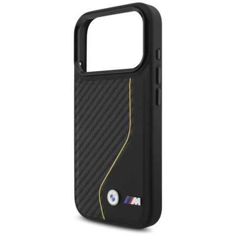 Etui BMW M Carbon Line & Logo MagSafe na iPhone 17 Pro - żółte