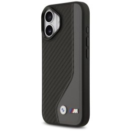 Etui BMW M Carbon Logo MagSafe na iPhone 17 - czarno-szare