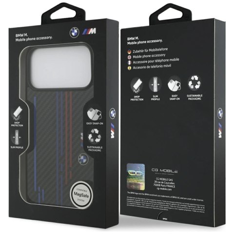 Etui BMW M Kevlar Lines & Logo MagSafe na iPhone 17 Pro Max - czarne