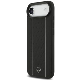 Etui Mercedes Leather Star Pattern Stripes MagSafe na iPhone Air - czarne