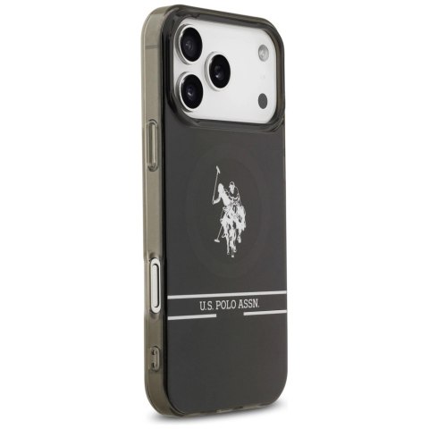 Etui US Polo DH and Bottom Stripe Logo MagSafe na iPhone 17 Pro Max - czarne