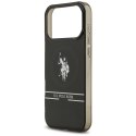 Etui US Polo DH and Bottom Stripe Logo MagSafe na iPhone 17 Pro Max - czarne