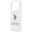 Etui US Polo DH and Bottom Stripe Logo MagSafe na iPhone 17 Pro - białe