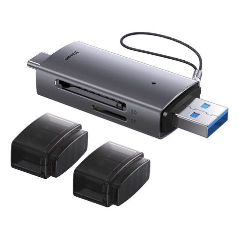 Czytnik kart Baseus Lite Series USB-A/USB-C 3.0 SD/TF - szary