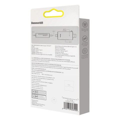 Czytnik kart Baseus Lite Series USB-A/USB-C 3.0 SD/TF - szary