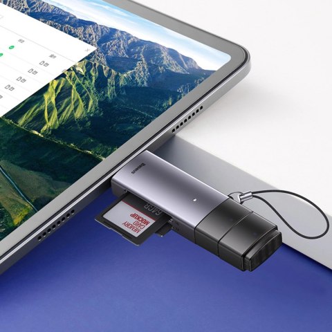 Czytnik kart Baseus Lite Series USB-A/USB-C 3.0 SD/TF - szary