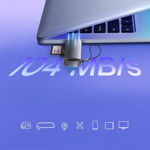 Czytnik kart Baseus Lite Series USB-A/USB-C 3.0 SD/TF - szary