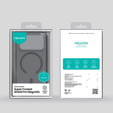 Etui Nillkin Super Frosted Shield Pro kompatybilne z MagSafe na iPhone 17 Pro - przezroczyste czarne