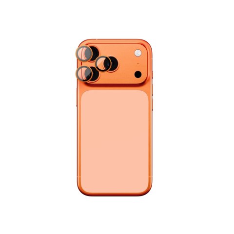 Szkło na aparat AMAZINGTHING Lens Glass na iPhone 17 Pro / Pro Max - z pomarańczową ramką