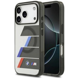 Etui BMW M IML Metal Buttons Tricolor Lines MagSafe na iPhone 17 Pro Max - szare