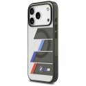 Etui BMW M IML Metal Buttons Tricolor Lines MagSafe na iPhone 17 Pro Max - szare
