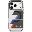Etui BMW M IML Metal Buttons Tricolor Lines MagSafe na iPhone 17 Pro Max - szare