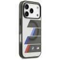 Etui BMW M IML Metal Buttons Tricolor Lines MagSafe na iPhone 17 Pro Max - szare