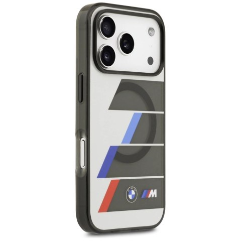 Etui BMW M IML Metal Buttons Tricolor Lines MagSafe na iPhone 17 Pro Max - szare