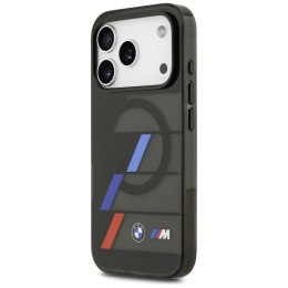 Etui BMW M IML Metal Buttons Tricolor Lines MagSafe na iPhone 17 Pro - czarne