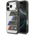 Etui BMW M IML Metal Buttons Tricolor Lines MagSafe na iPhone 17 Pro - szare