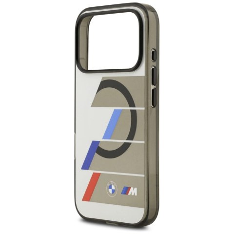 Etui BMW M IML Metal Buttons Tricolor Lines MagSafe na iPhone 17 Pro - szare