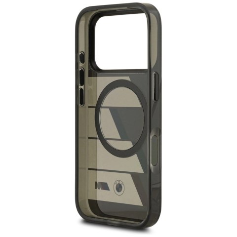 Etui BMW M IML Metal Buttons Tricolor Lines MagSafe na iPhone 17 Pro - szare