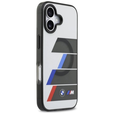 Etui BMW M IML Metal Buttons Tricolor Lines MagSafe na iPhone 17 - szare