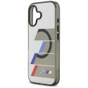 Etui BMW M IML Metal Buttons Tricolor Lines MagSafe na iPhone 17 - szare