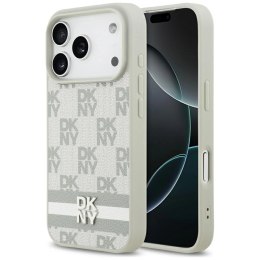 Etui DKNY Checkered with Printed Stripes na iPhone 17 Pro - beżowe