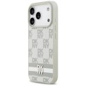 Etui DKNY Checkered with Printed Stripes na iPhone 17 Pro - beżowe