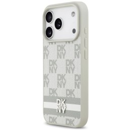Etui DKNY Checkered with Printed Stripes na iPhone 17 Pro - beżowe