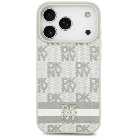 Etui DKNY Checkered with Printed Stripes na iPhone 17 Pro - beżowe