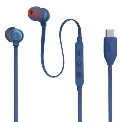 Słuchawki JBL Tune 310C dokanałowe przewodowe USB-C - niebieskie