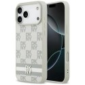 Etui DKNY Checkered with Printed Stripes na iPhone 17 Pro Max - beżowe