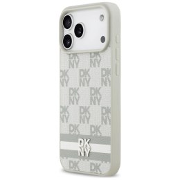 Etui DKNY Checkered with Printed Stripes na iPhone 17 Pro Max - beżowe