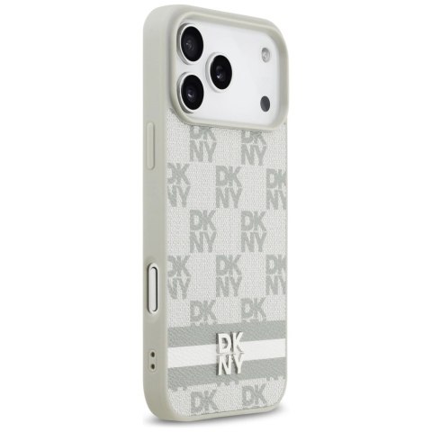 Etui DKNY Checkered with Printed Stripes na iPhone 17 Pro Max - beżowe
