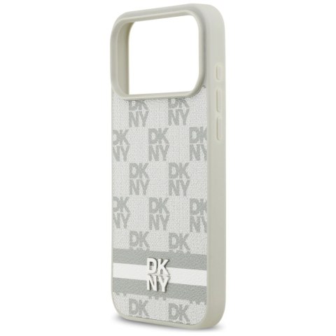 Etui DKNY Checkered with Printed Stripes na iPhone 17 Pro Max - beżowe