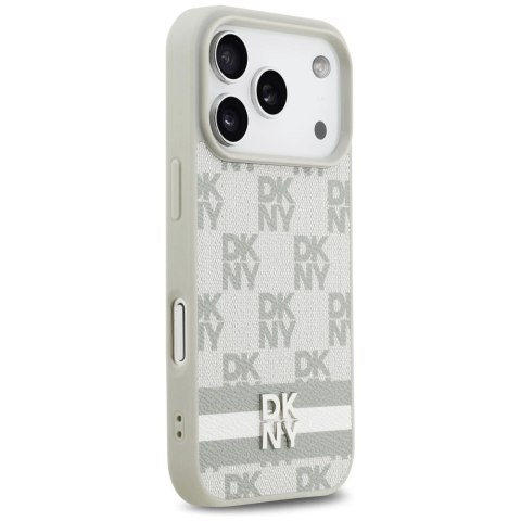 Etui DKNY Checkered with Printed Stripes na iPhone 17 Pro - beżowe