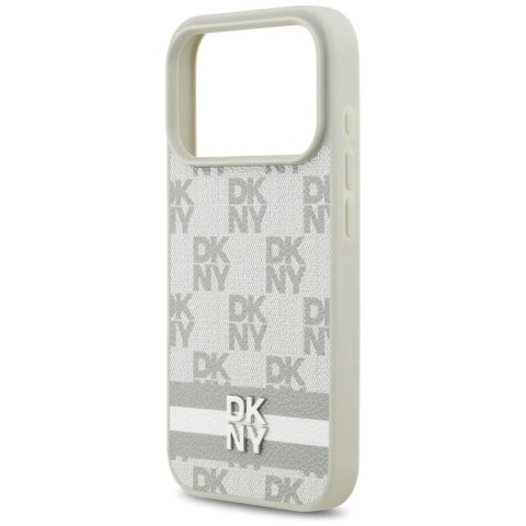 Etui DKNY Checkered with Printed Stripes na iPhone 17 Pro - beżowe