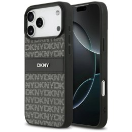 Etui DKNY Repeat Texture Pattern with Tonal Stripe na iPhone 17 Pro Max - czarne